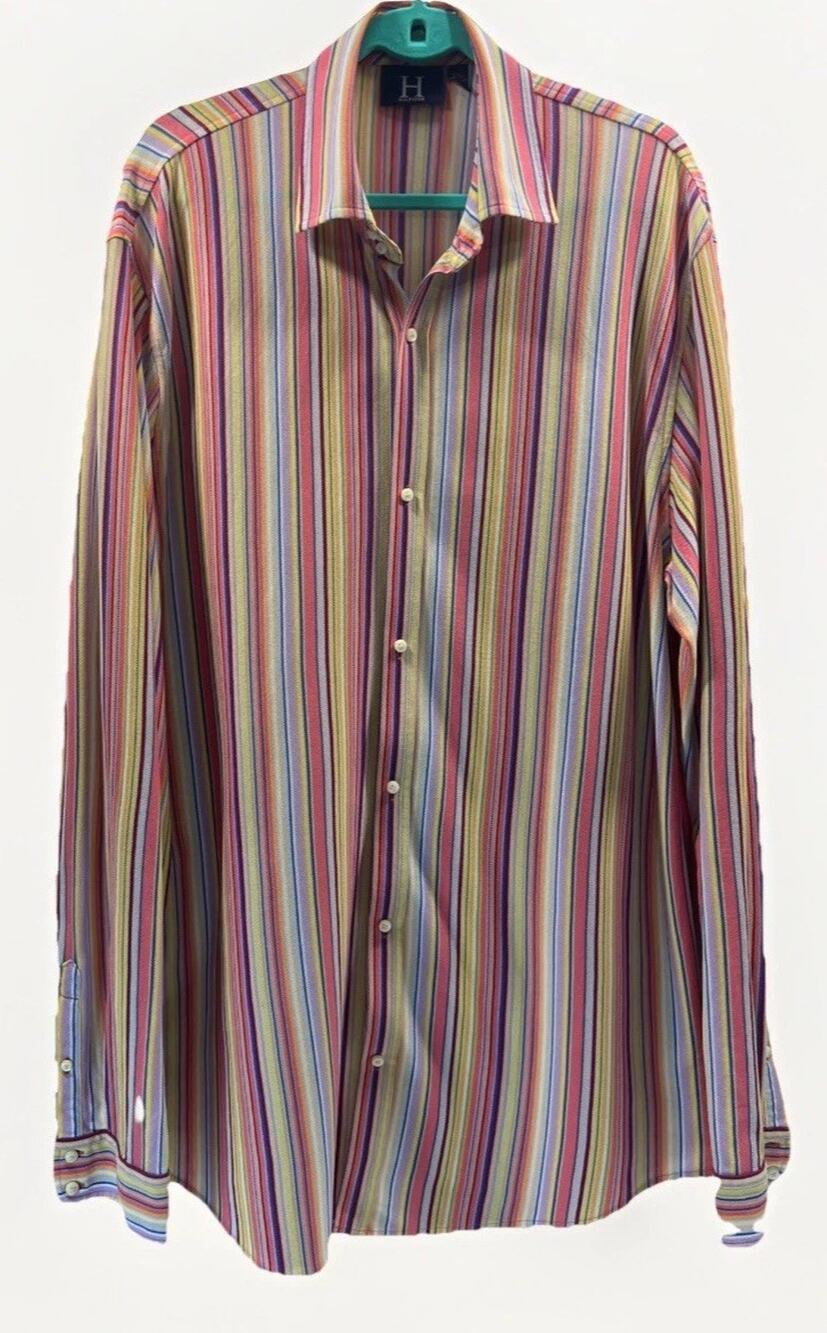 Hilfiger Luxury Knitwear 60's 2 Ply Mercerized Shirt XXL Button Up Long Sleeve